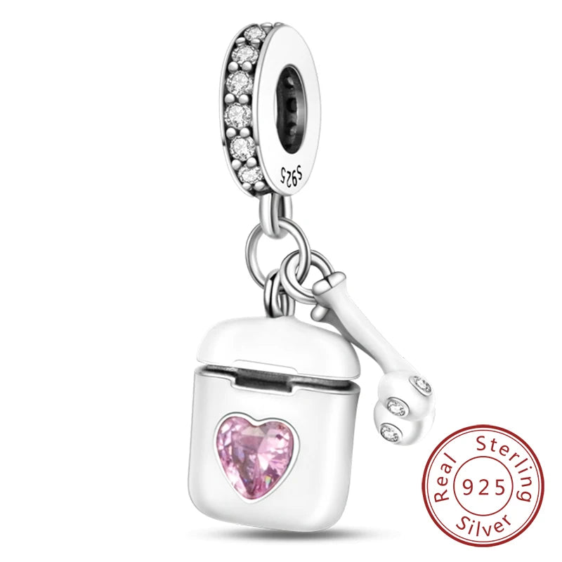 Fit Original 925 Sterling Silver Charms Beads Wine Glass Coffee Cup Charms Pendant For Women Bracelet Charms DIY Jewelry Gift - élise & madelyn
