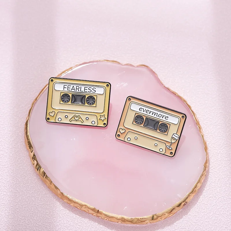 Retro Cassette Enamel Pins — Era-Inspired Collectible Set - élise & madelyn