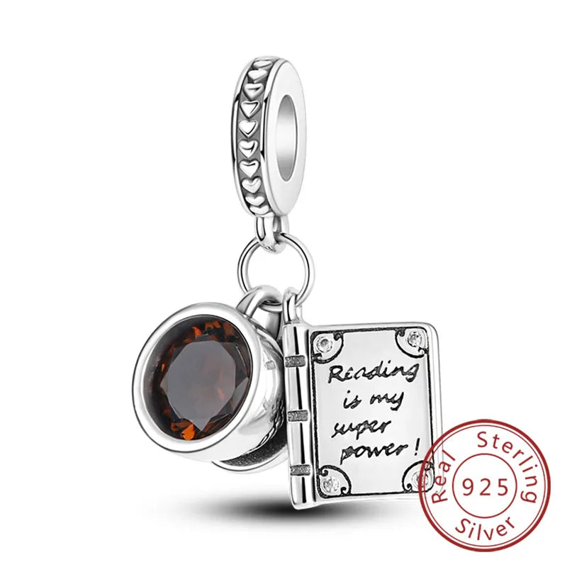 Fit Original 925 Sterling Silver Charms Beads Wine Glass Coffee Cup Charms Pendant For Women Bracelet Charms DIY Jewelry Gift - élise & madelyn