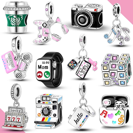 925 Silver Charms Beads Smart Watch Bike Car Travel Dangle Fit Original Bangle Bracelet DIY Jewelry For Woman - élise & madelyn