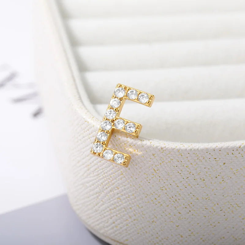 Crystal A-Z Letter Brooches for Women Initial Name Brooch Pins for Suit Shirt Collar Accessories New Rhinestone Brooch Jewelry