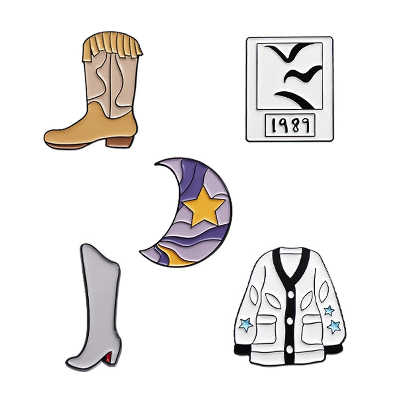 Pop Singer-Inspired Enamel Pin Sets – Aesthetic Enamel Brooches, Lyrics & Outfits | Cute Collectible Accessories for Bags, Jackets & Lanyards - élise & madelyn