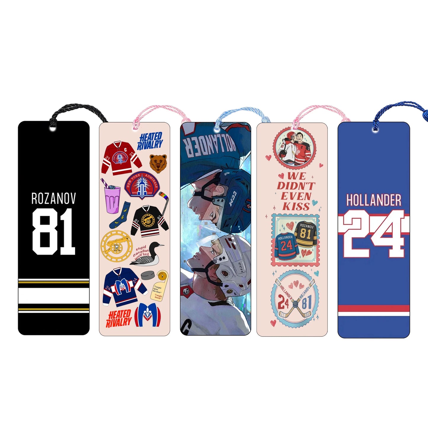 Hockey Romance Bookmark Set – Jersey Number Page Markers (Set of 1/4/5)