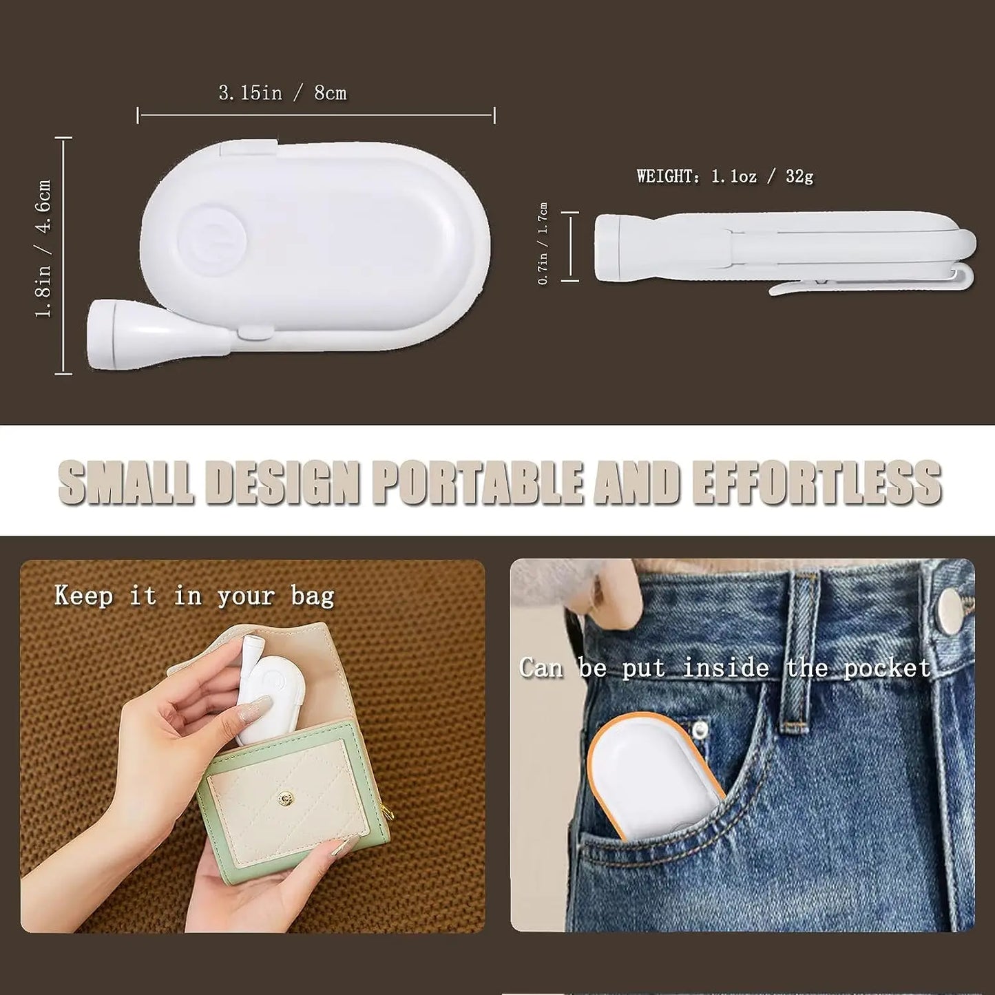 Portable Mini LED Book Light 3 Color Warm Cool White Rechargeable Clip 360° Flip Book Lamp for Travel Bedroom Reading Light - élise & madelyn