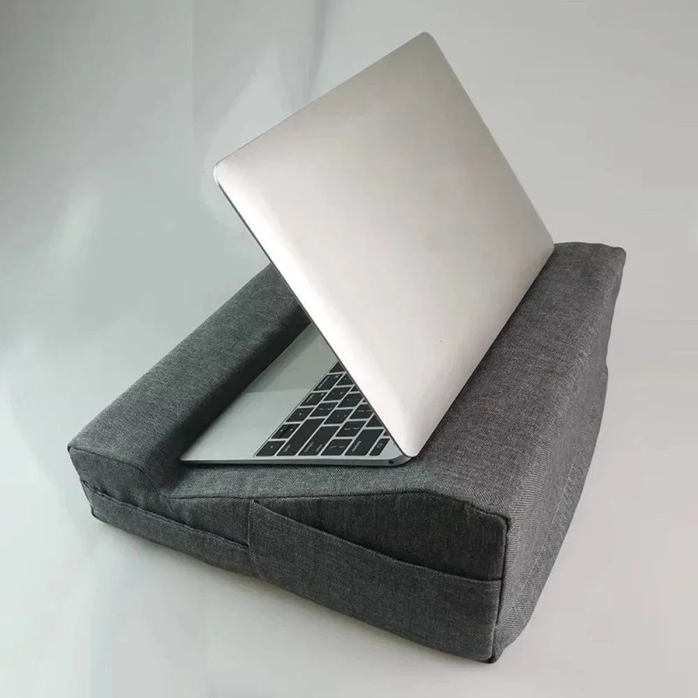 Ergonomic Laptop Pillow Stand – Soft Lap Desk with Hand Rest Support for Bed, Sofa & Reading