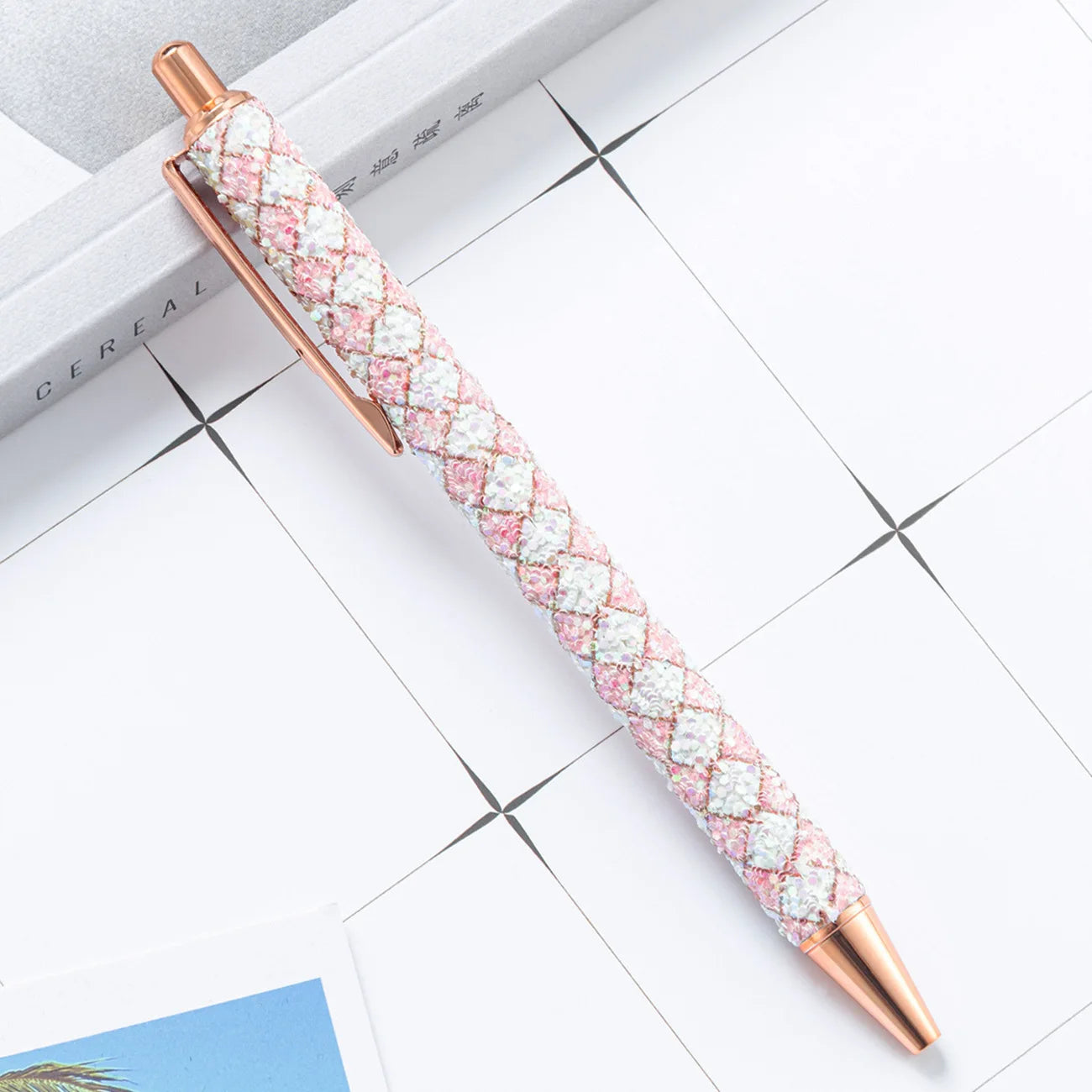Lytwtw's Roller Ballpoint Pen Rhinestone Luxury Cute Wedding Rose Gold Metal Stationery School Office Supply Spinning - élise & madelyn