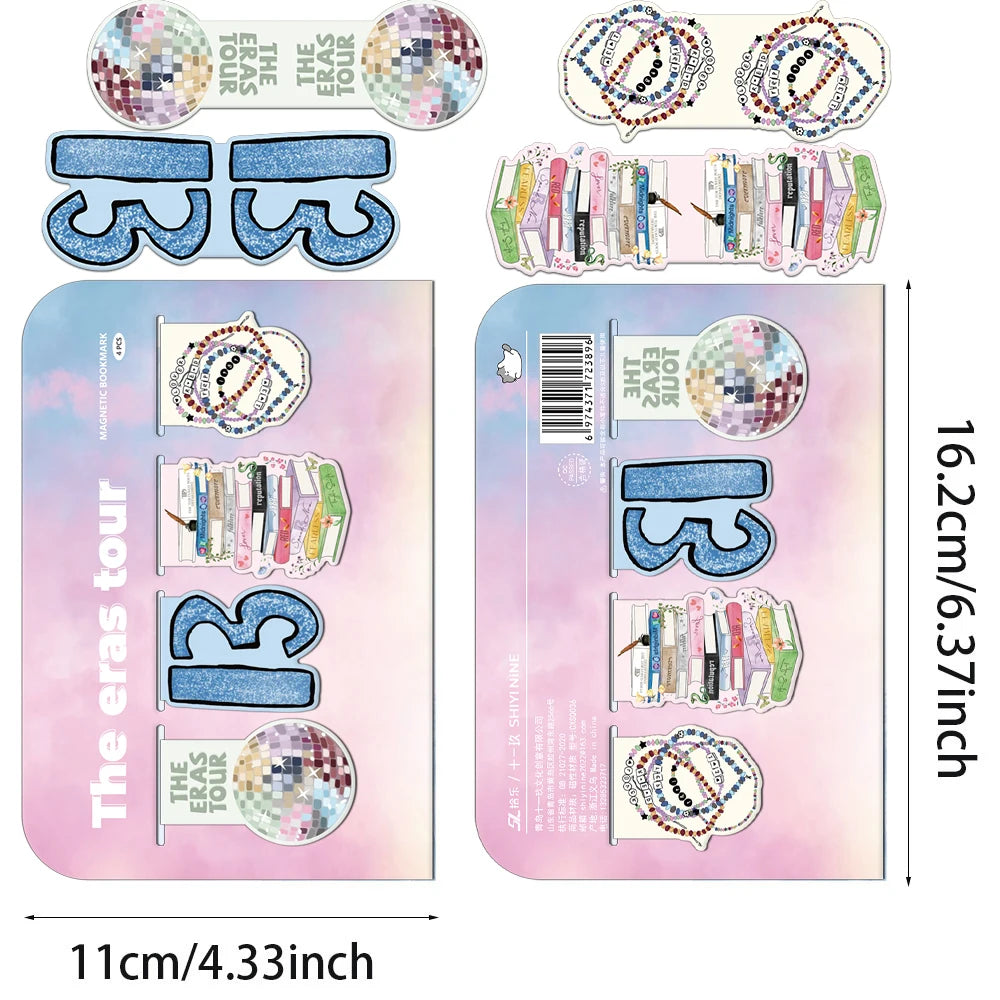 Taylor Swift Eras Tour Magnetic Bookmark Set (4PCS) – Book Lover Gifts & Student Stationery - élise & madelyn