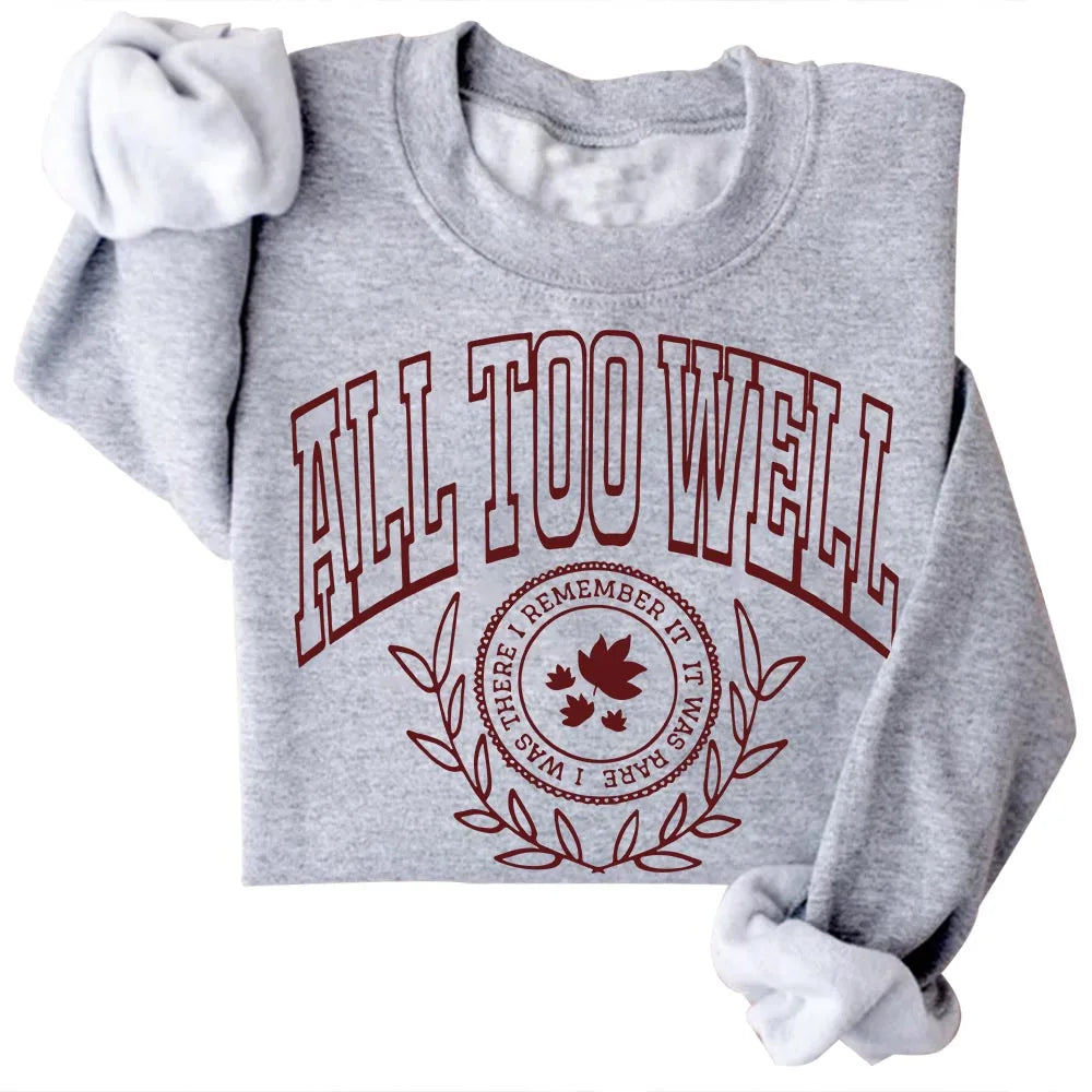 All Too Well Music Album Sweatshirts Cozy Tops Sudadera Felpa Moletom - élise & madelyn