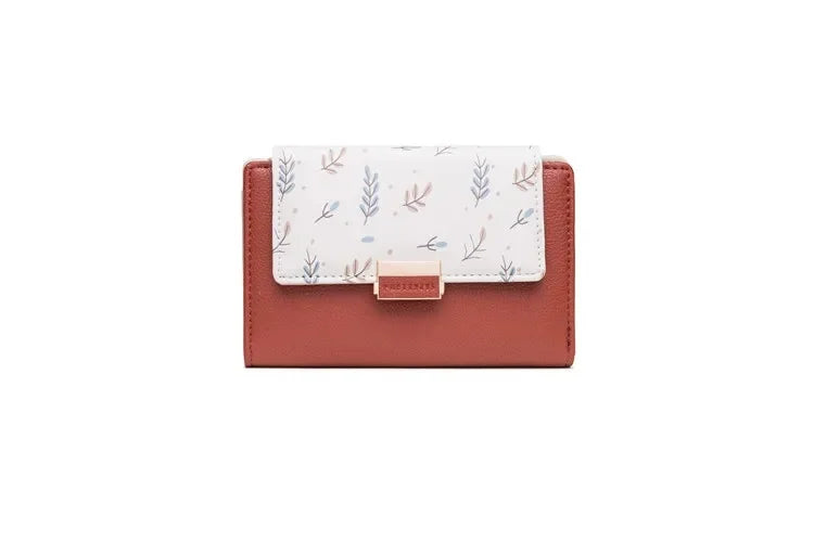 Prettyzys 2021 New Floral Zipper Wallets Medium-Length Multi-Function Women's Style Money Clips Fashionable Compact Storage