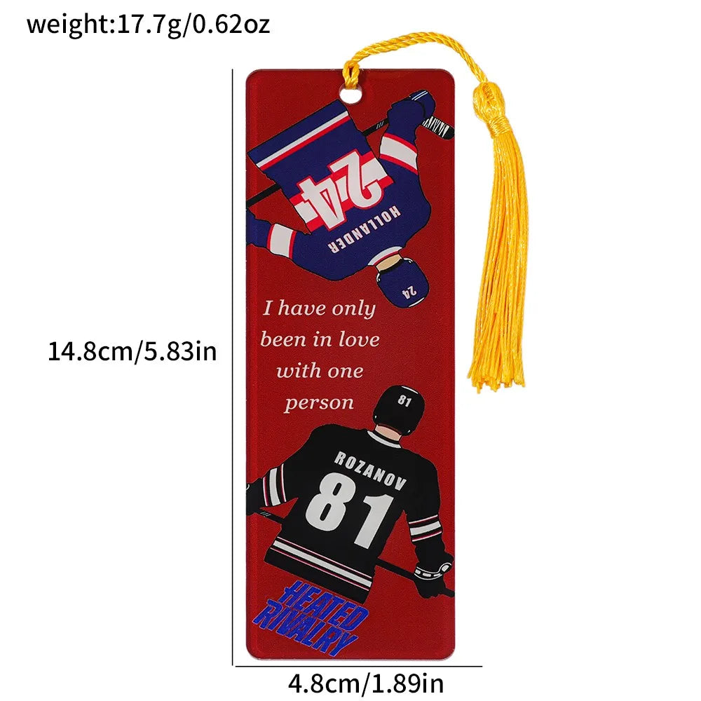 Heated Rivalry: M|M Hockey Romance Acrylic Bookmarks Book Lover Book Charms Birthday Gifts for Friends School Supplies