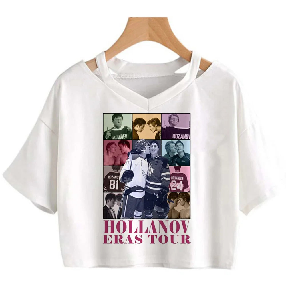 Heated Rivalry Cropped Graphic T-Shirt – Y2K Gothic Vintage Women’s Crop Top