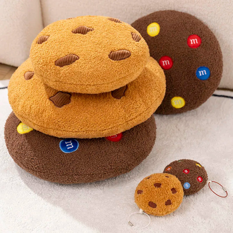 Creative Cookies Pillows Round Shape Chocolate Biscuits Stuffed Plush Toys Realistic Food Snack Seat Cushion Plushie Props Gifts - élise & madelyn
