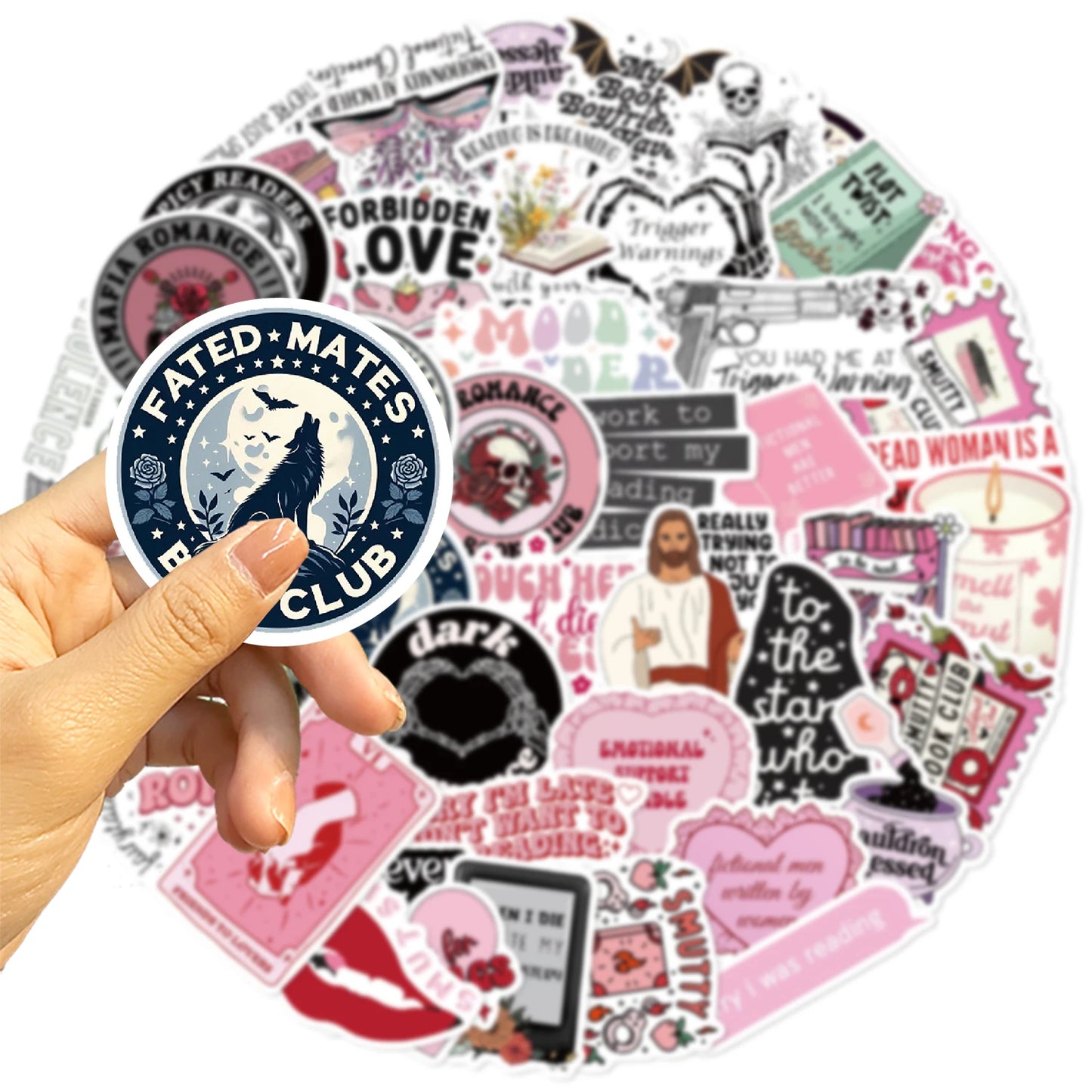 50pcs Smut Reading Books Graffiti Decorative Stickers Laptop Water Bottle Luggage Helmet Motorcycle Stickers - élise & madelyn