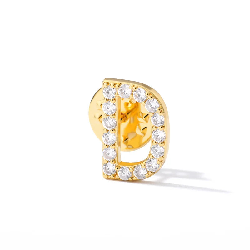 Crystal A-Z Letter Brooches for Women Initial Name Brooch Pins for Suit Shirt Collar Accessories New Rhinestone Brooch Jewelry