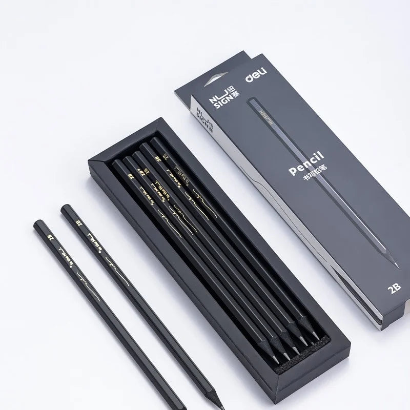 Black Wood Graphite Pencil Set HB 2B Black Lead Office Writing Pencil 10pcs Pack Gift Stationery - élise & madelyn