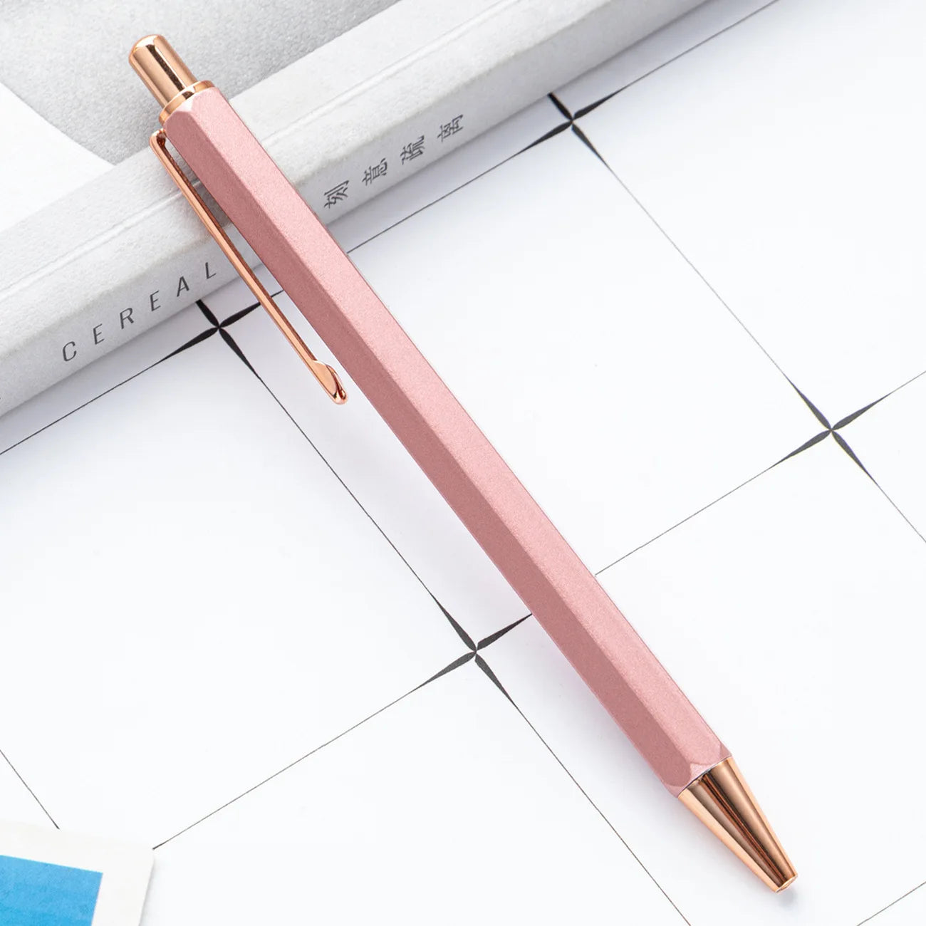 1 Piece Lytwtw's Creative Ballpoint Hexagon Metal press Pen Stationery School Office Supply - élise & madelyn