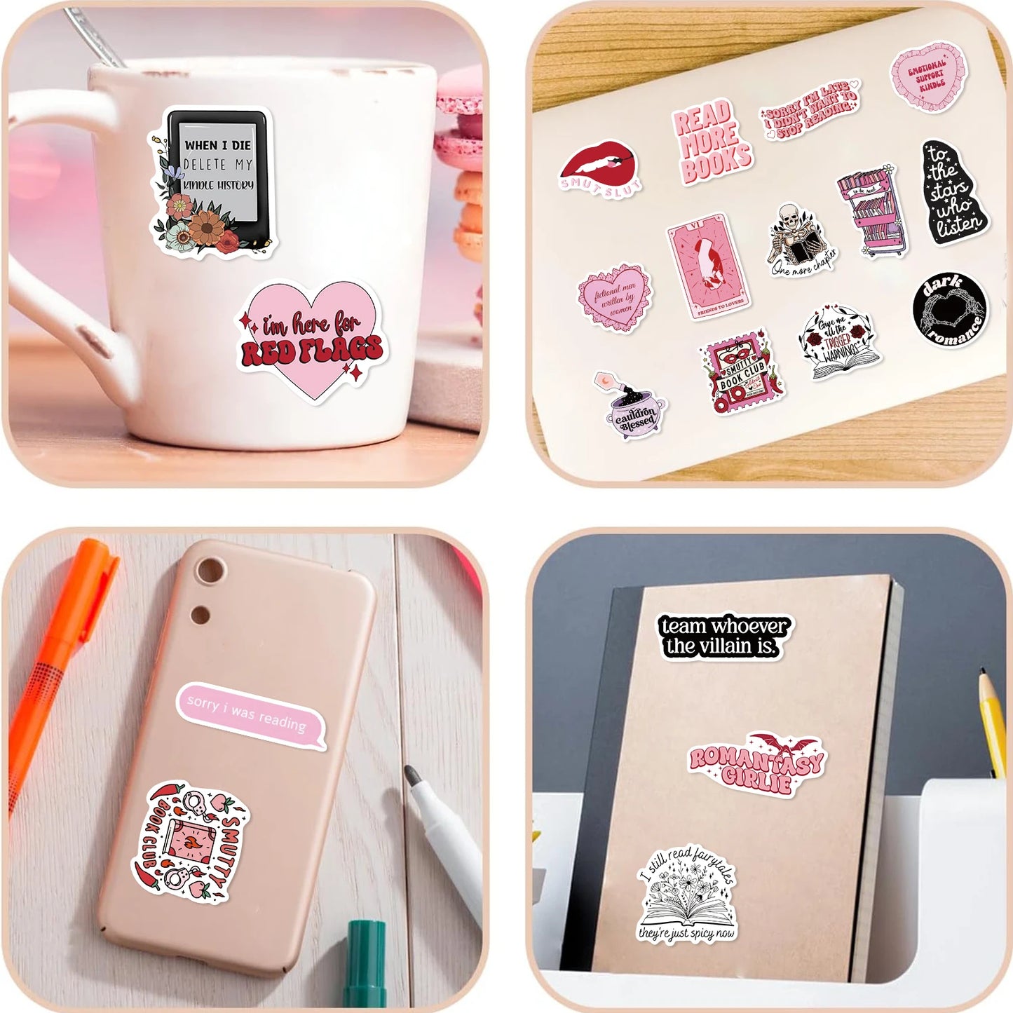 50pcs Smut Reading Books Graffiti Decorative Stickers Laptop Water Bottle Luggage Helmet Motorcycle Stickers - élise & madelyn