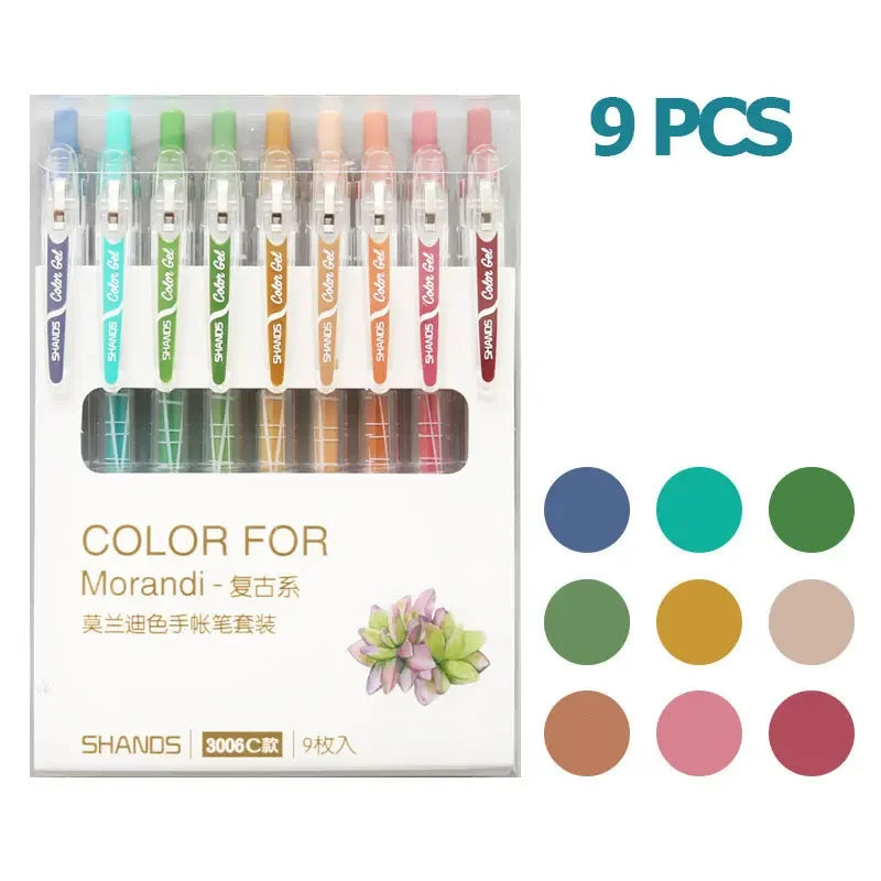 9/12 PCS Set Kawaii Color Gel Pen Set 0.5mm Ballpoint Pen for Diary School Stationery - élise & madelyn