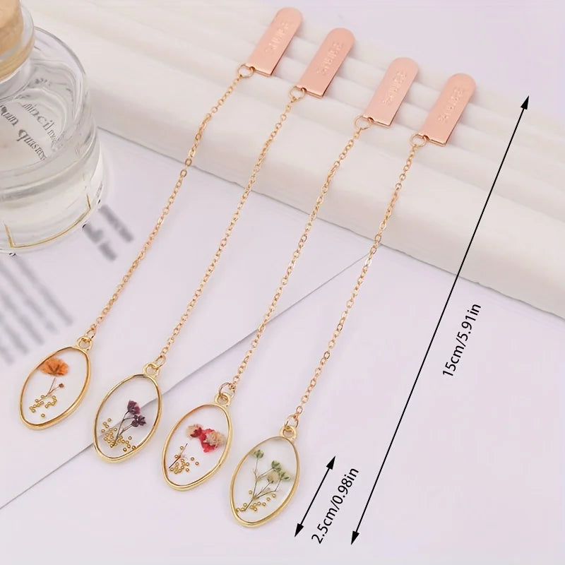 Elegant Literary Bookmark - Eye-Catching Dried Flower & Crystal Alloy Book Clip for Passionate Readers - élise & madelyn