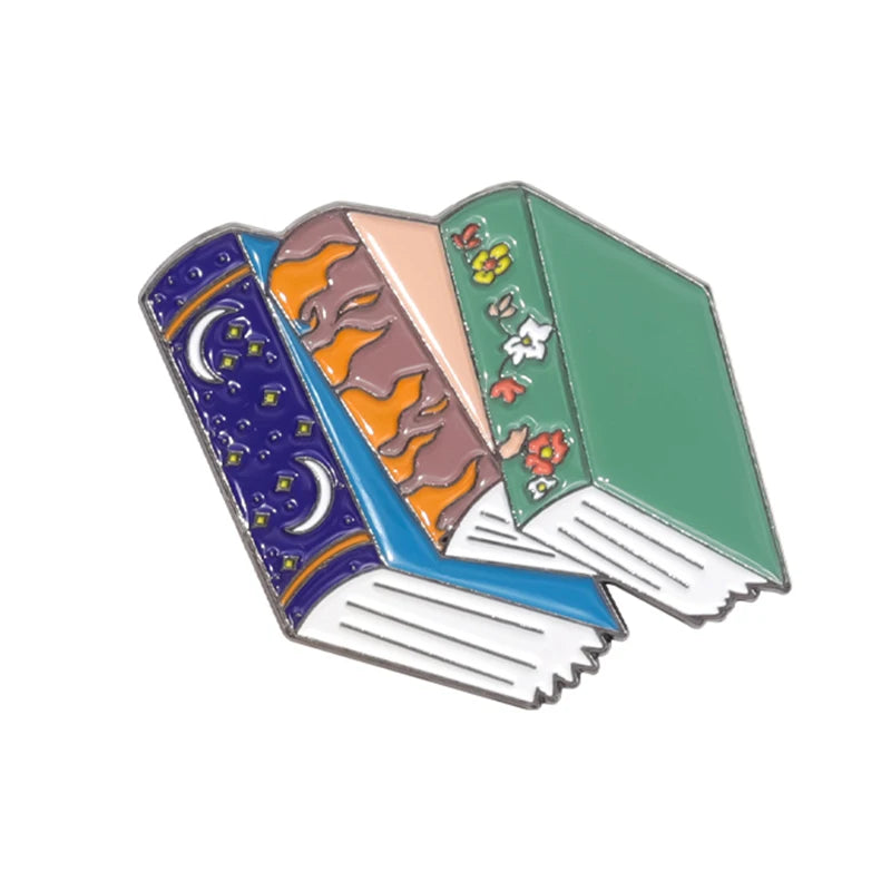 Book Lover Series Enamel Pins Certified Book Addict Violent Litle Thing Brooches Lapel Badge Jewelry Gifts for Bookworm Friends