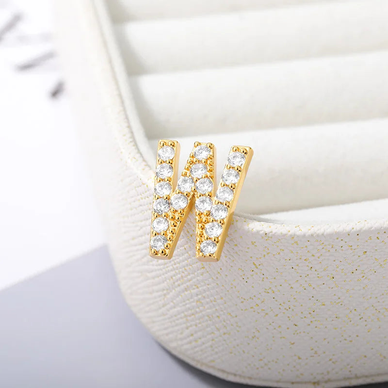 Crystal A-Z Letter Brooches for Women Initial Name Brooch Pins for Suit Shirt Collar Accessories New Rhinestone Brooch Jewelry