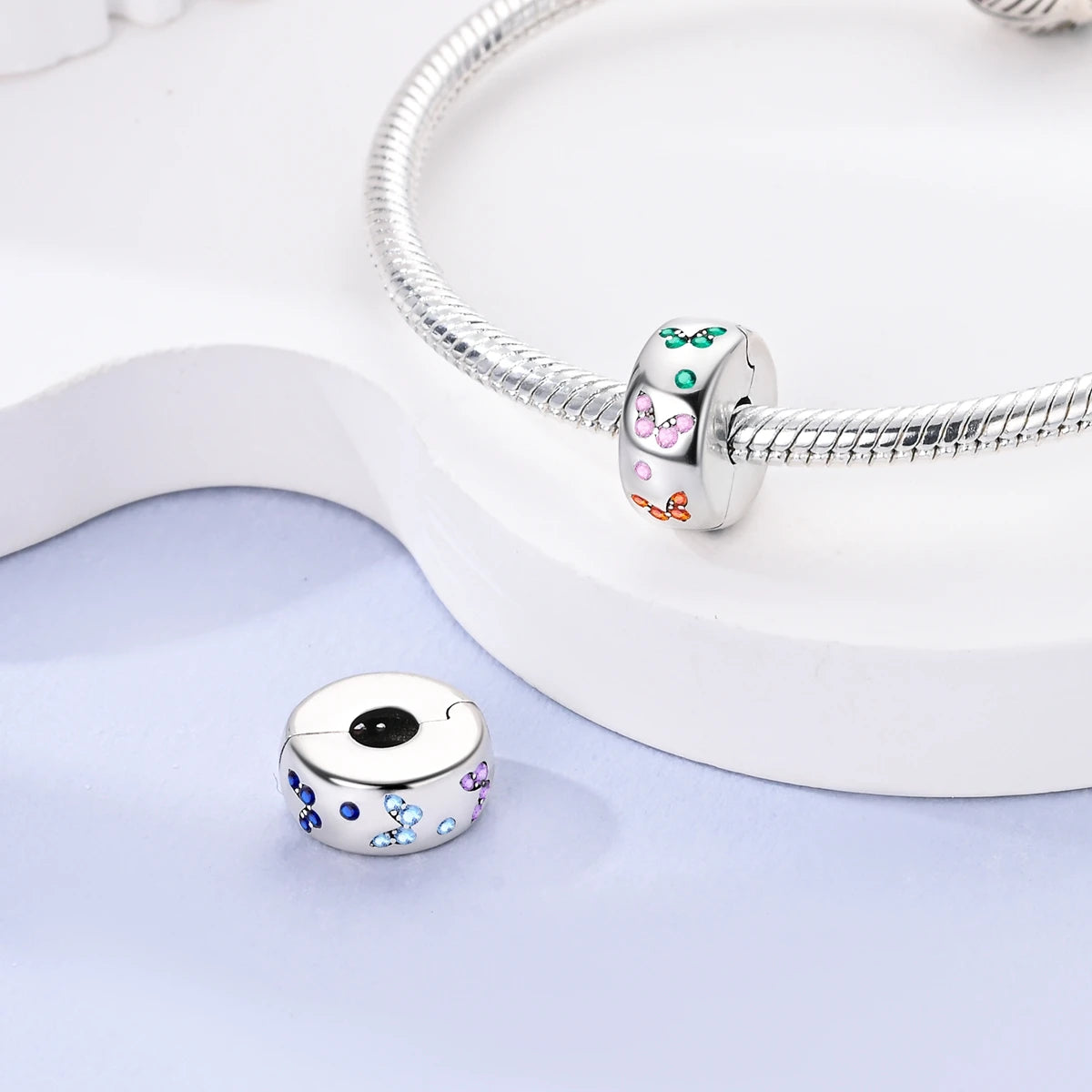 Charms Fit Original Beads 925 Sterling Silver Clip Charms Zircon Silicone Spacer Beads fit Bracelet Women DIY Gift - élise & madelyn