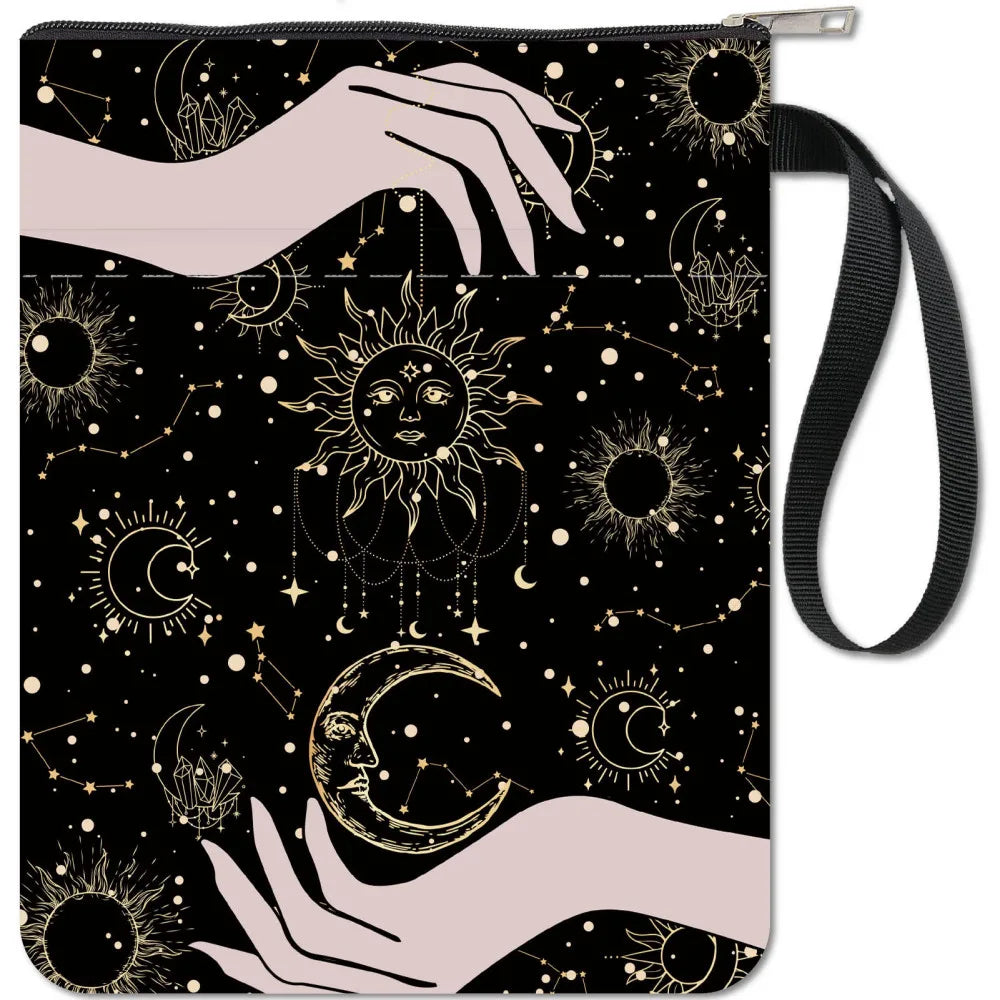 Black Book Sleeves Flower Leaf Book Covers Book Protector for Paperbacks Washable Fabric Cloth Book Cover with Zipper and Extra - élise & madelyn
