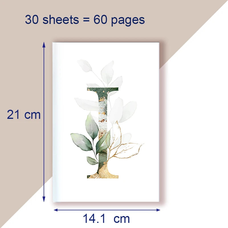 A5 Notebook Note Book Monogram Name Initial Alphabet Letter Majuscule Letters Flower Decor Personality Art Design Personal Diary - élise & madelyn