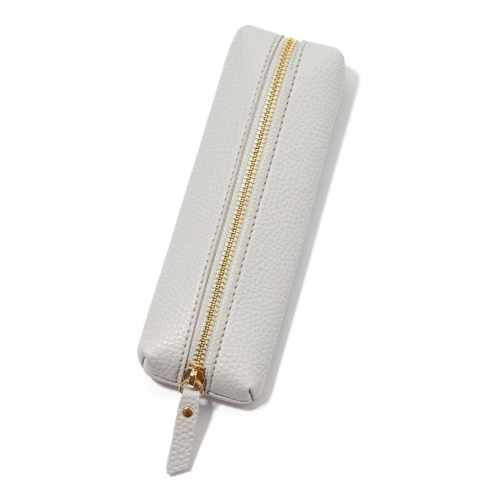 Large Capacity Pen Bag PU Leather Pen Case Korean Stationery Holder Storage Box Zipper Pencil Pouch Student School Supplies - élise & madelyn