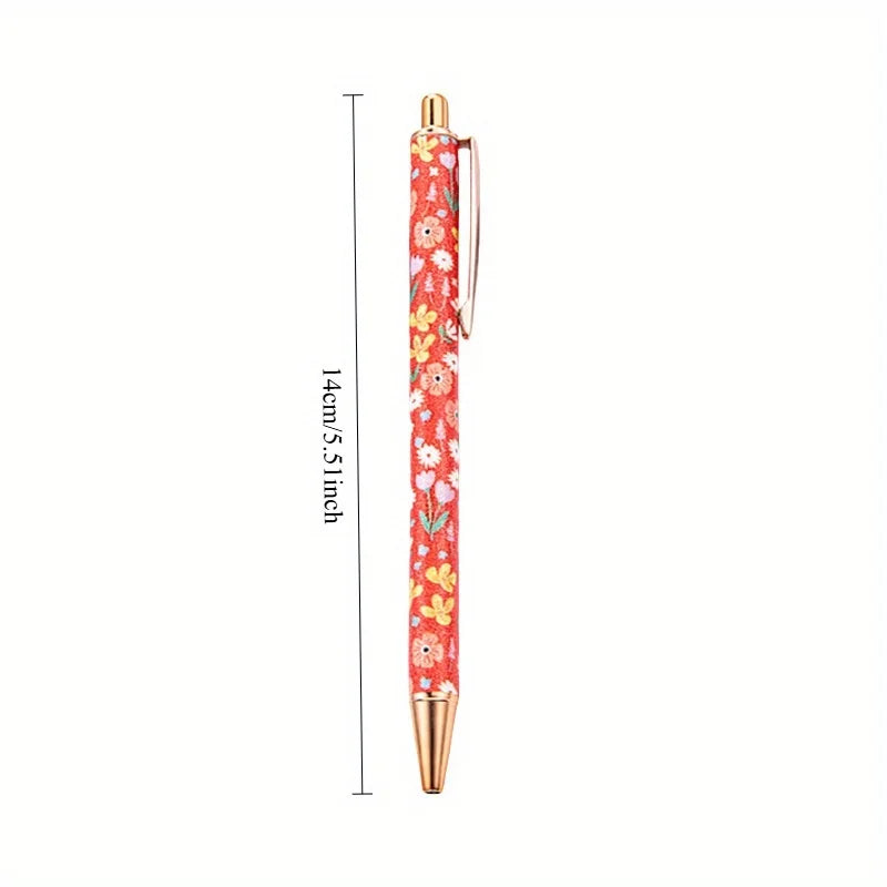 12pcs Floral Art Ballpoint Pens, 1.0mm Fashionable Retractable Ballpoint Pen Black Ballpoint Personalized Pens - élise & madelyn