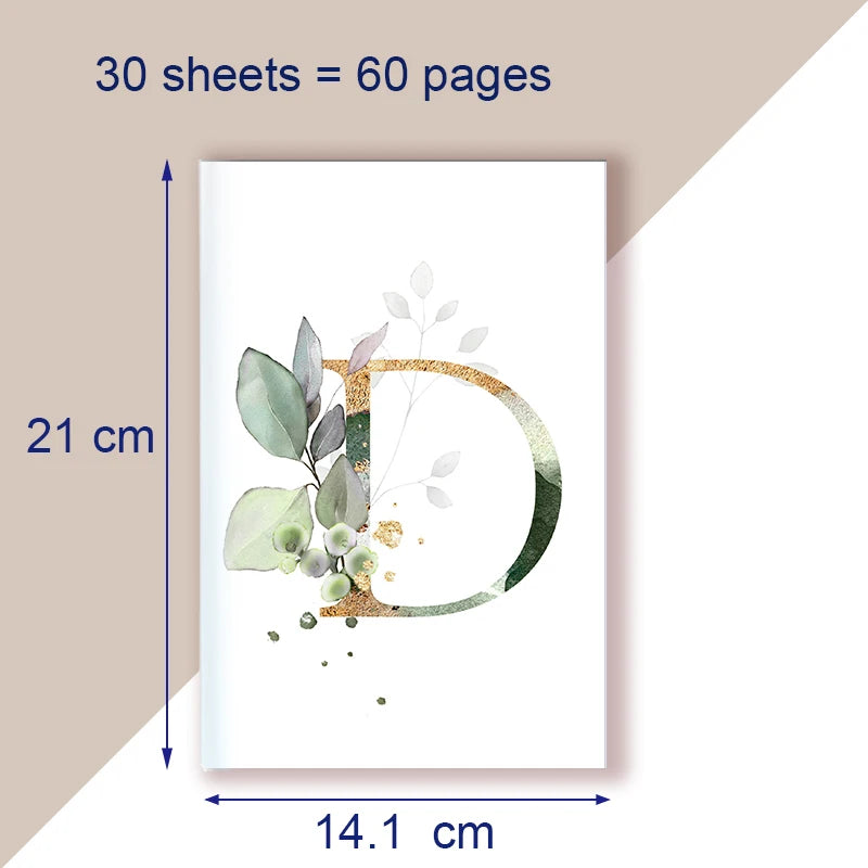 A5 Notebook Note Book Monogram Name Initial Alphabet Letter Majuscule Letters Flower Decor Personality Art Design Personal Diary - élise & madelyn