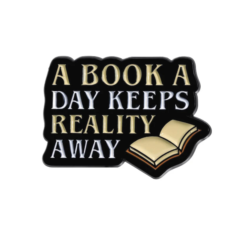 Book Lover Series Enamel Pins Certified Book Addict Violent Litle Thing Brooches Lapel Badge Jewelry Gifts for Bookworm Friends