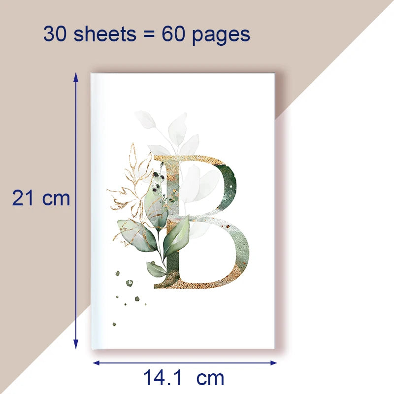 A5 Notebook Note Book Monogram Name Initial Alphabet Letter Majuscule Letters Flower Decor Personality Art Design Personal Diary - élise & madelyn