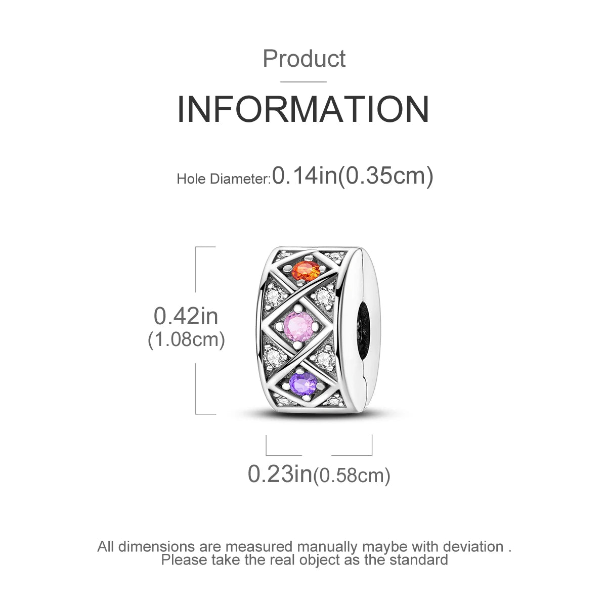 Charms Fit Original Beads 925 Sterling Silver Clip Charms Zircon Silicone Spacer Beads fit Bracelet Women DIY Gift - élise & madelyn