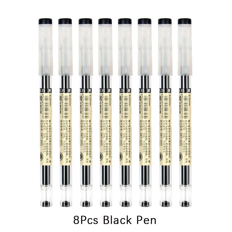 54Pcs/Set 0.35mm Gel Pens Office School Exam Sign Ballpoint Pen Blue Red Black Ink Replaceable Pen Refill Rods Kawaii Stationery - élise & madelyn