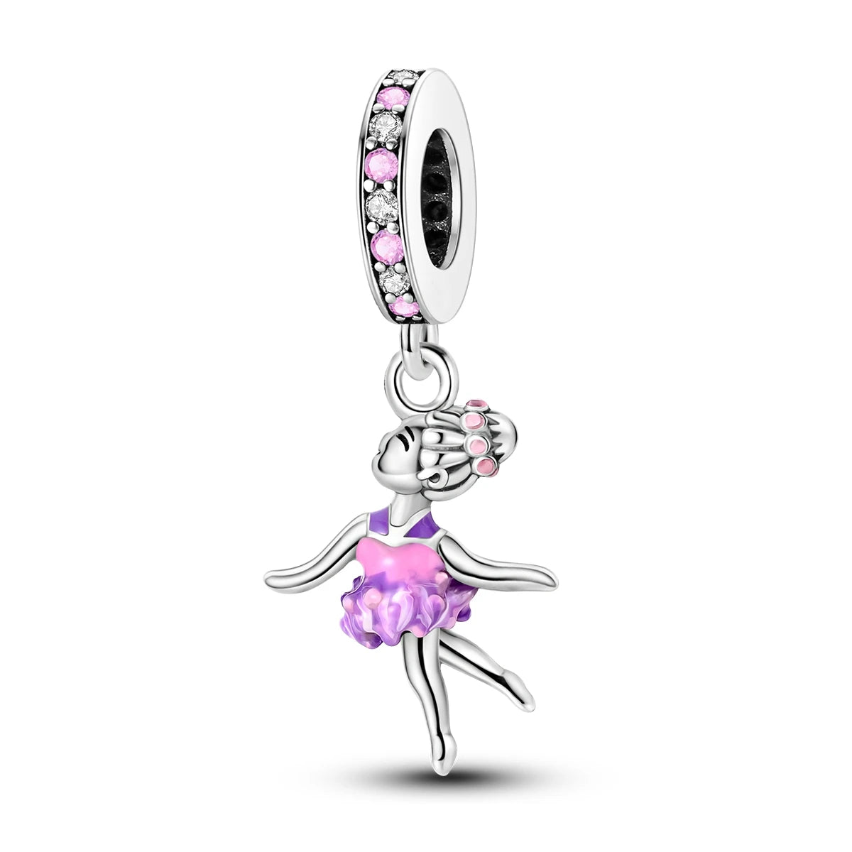 925 Silver Charms Skirt Ballet Shoes Pink Pendants Fit Original Bracelet Beads Diy For Woman Jewelry - élise & madelyn