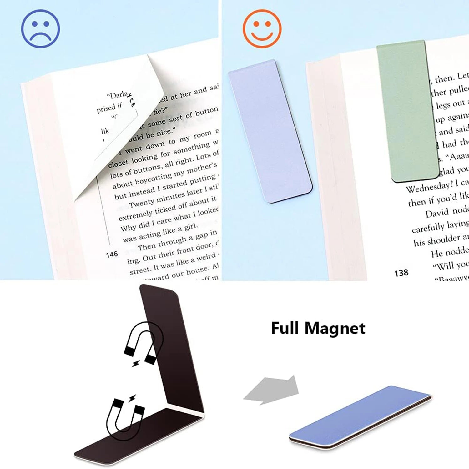 10Pieces Bookmarks, Magnetic Bookmarks for Women, Men, Book Lovers, Page Markers for Students Teachers Reading - élise & madelyn