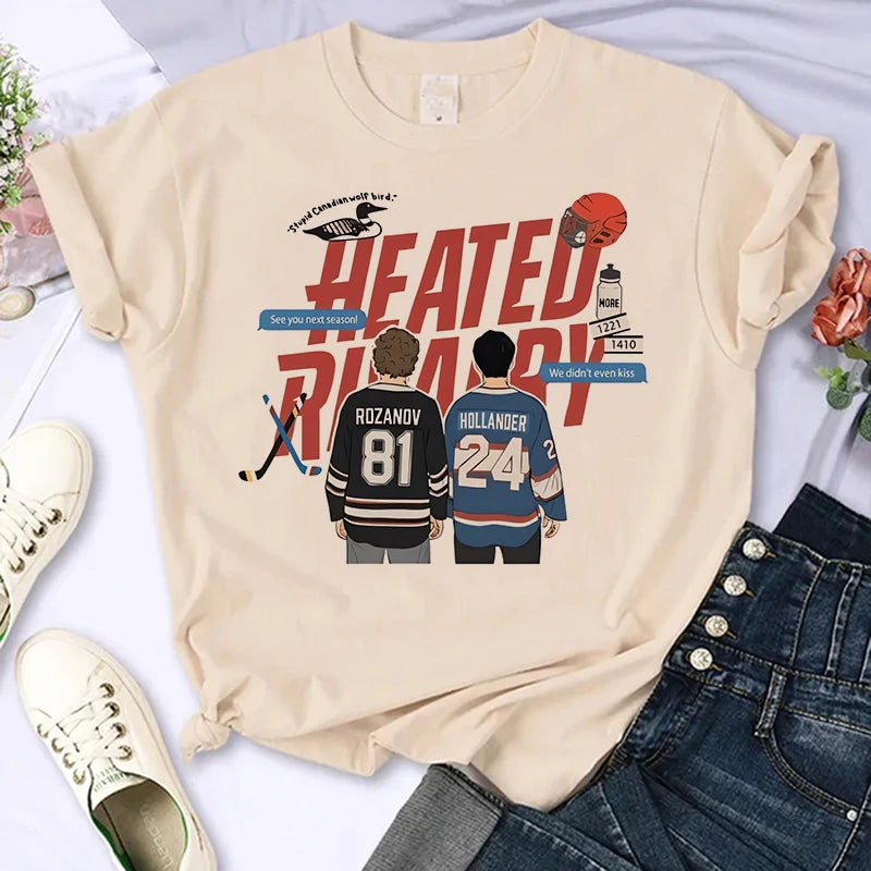 Heated Rivalry Graphic T-Shirt – Gothic Y2K Vintage Crew Neck Tee (Unisex)