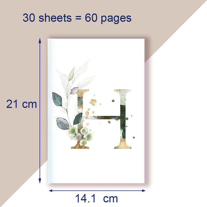 A5 Notebook Note Book Monogram Name Initial Alphabet Letter Majuscule Letters Flower Decor Personality Art Design Personal Diary - élise & madelyn
