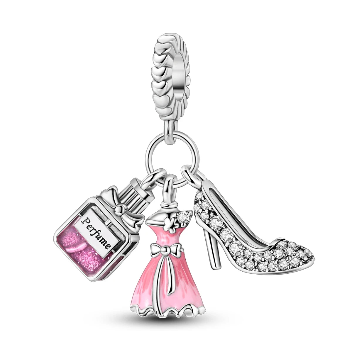 925 Silver Charms Skirt Ballet Shoes Pink Pendants Fit Original Bracelet Beads Diy For Woman Jewelry - élise & madelyn