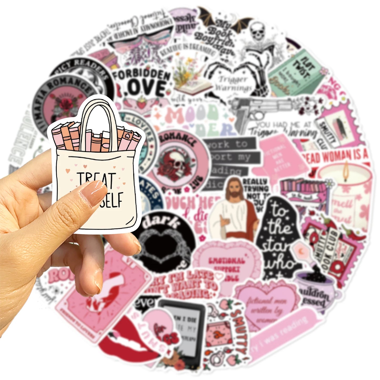50pcs Smut Reading Books Graffiti Decorative Stickers Laptop Water Bottle Luggage Helmet Motorcycle Stickers - élise & madelyn