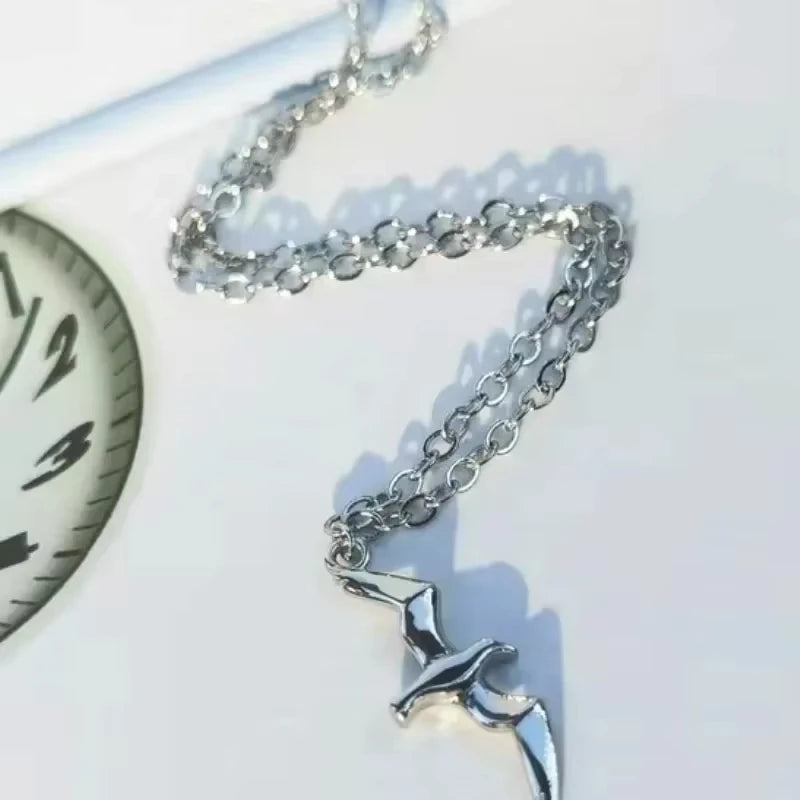 1989-Inspired Silver Seagull Necklace — Minimalist Clavicle Pendant - élise & madelyn