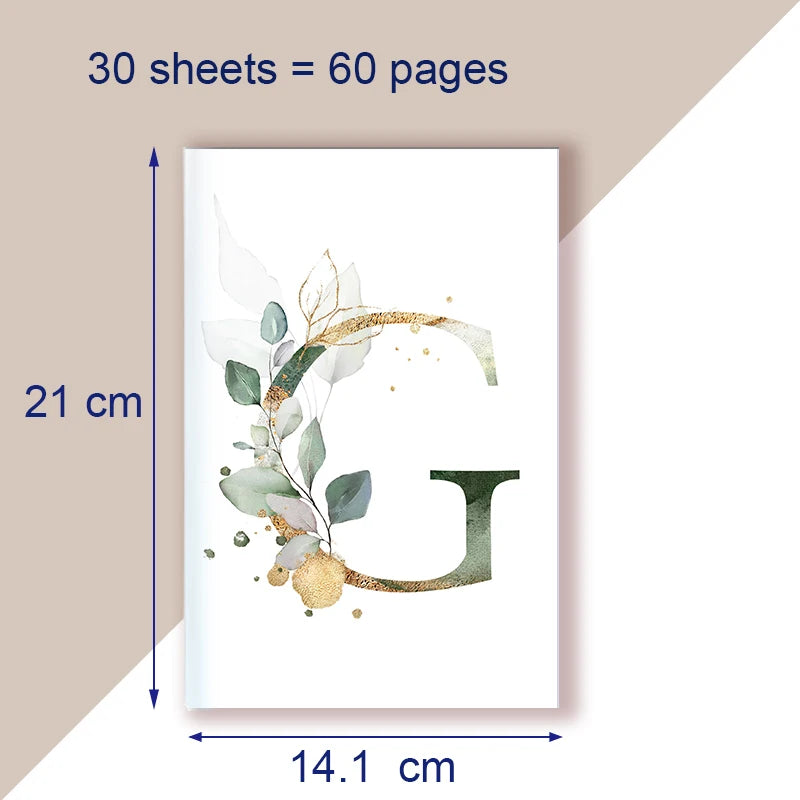 A5 Notebook Note Book Monogram Name Initial Alphabet Letter Majuscule Letters Flower Decor Personality Art Design Personal Diary - élise & madelyn