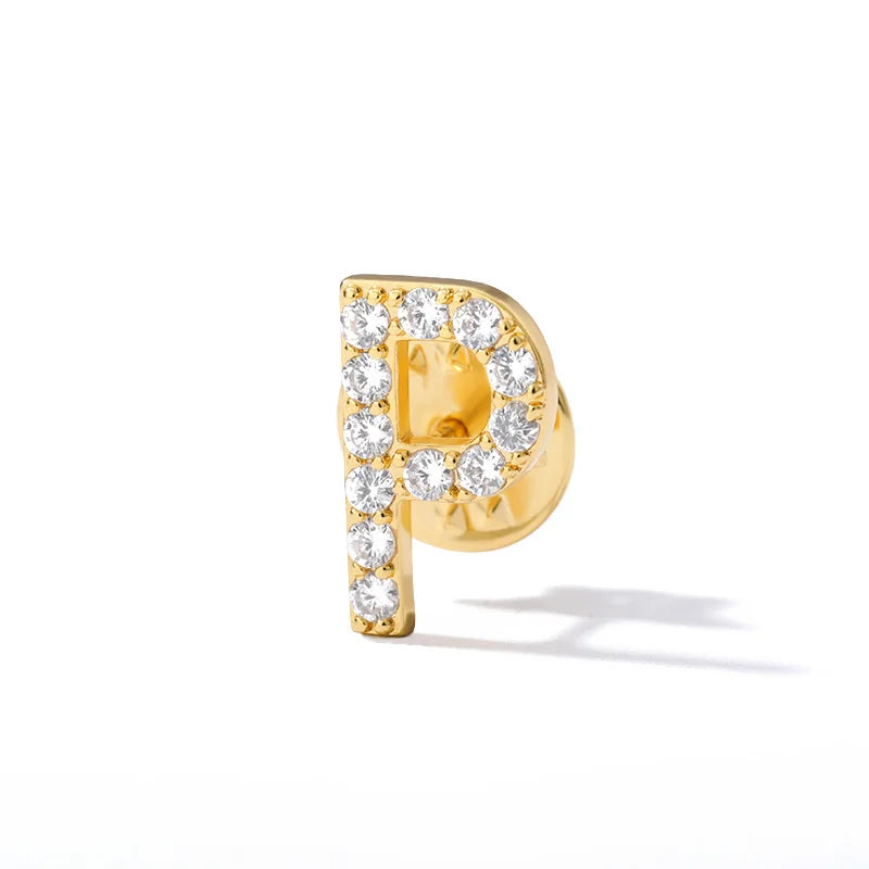Crystal A-Z Letter Brooches for Women Initial Name Brooch Pins for Suit Shirt Collar Accessories New Rhinestone Brooch Jewelry