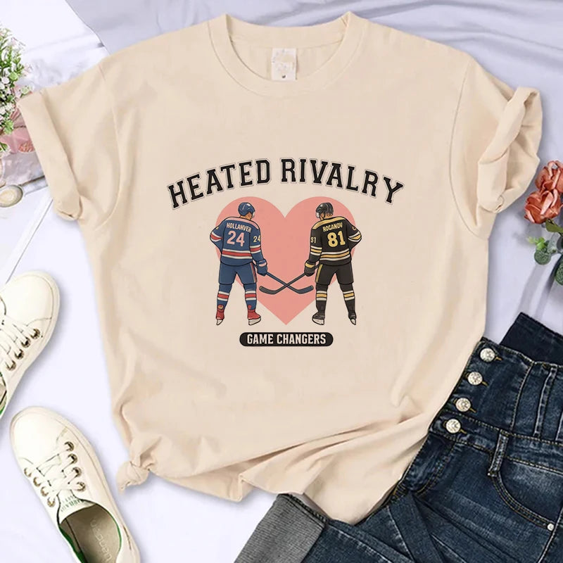 Heated Rivalry Graphic T-Shirt – Gothic Y2K Vintage Crew Neck Tee (Unisex)