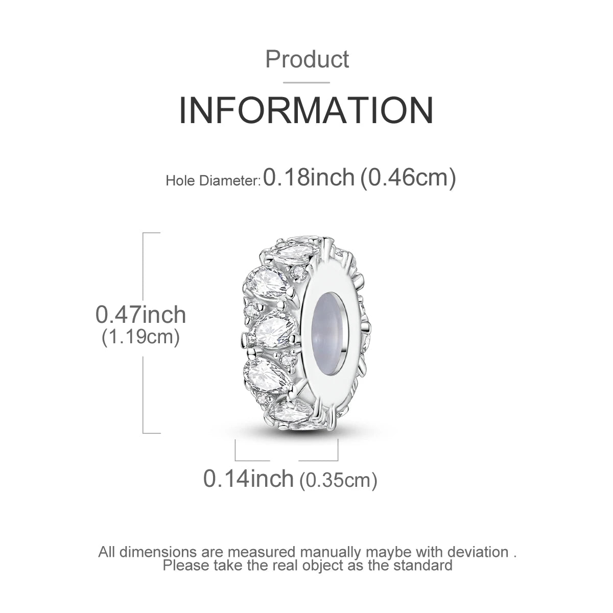 Charms Fit Original Beads 925 Sterling Silver Clip Charms Zircon Silicone Spacer Beads fit Bracelet Women DIY Gift - élise & madelyn
