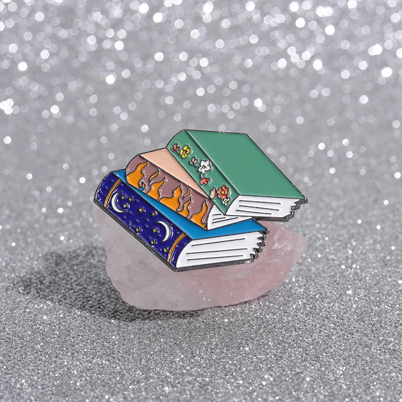 Book Lover Series Enamel Pins Certified Book Addict Violent Litle Thing Brooches Lapel Badge Jewelry Gifts for Bookworm Friends