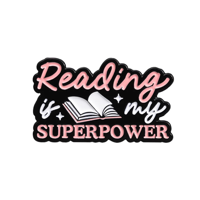 Book Lover Series Enamel Pins Certified Book Addict Violent Litle Thing Brooches Lapel Badge Jewelry Gifts for Bookworm Friends