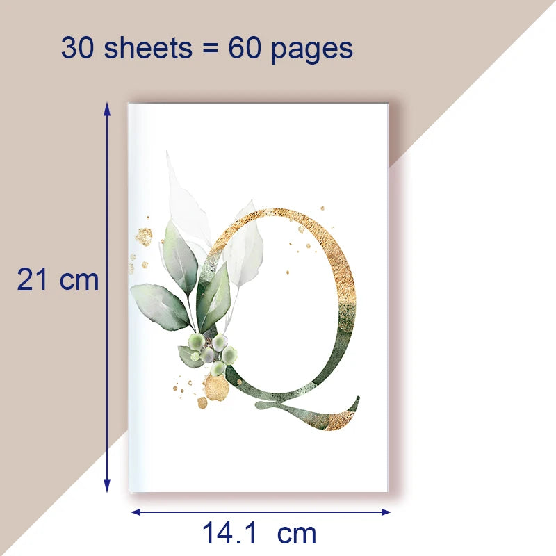 A5 Notebook Note Book Monogram Name Initial Alphabet Letter Majuscule Letters Flower Decor Personality Art Design Personal Diary - élise & madelyn