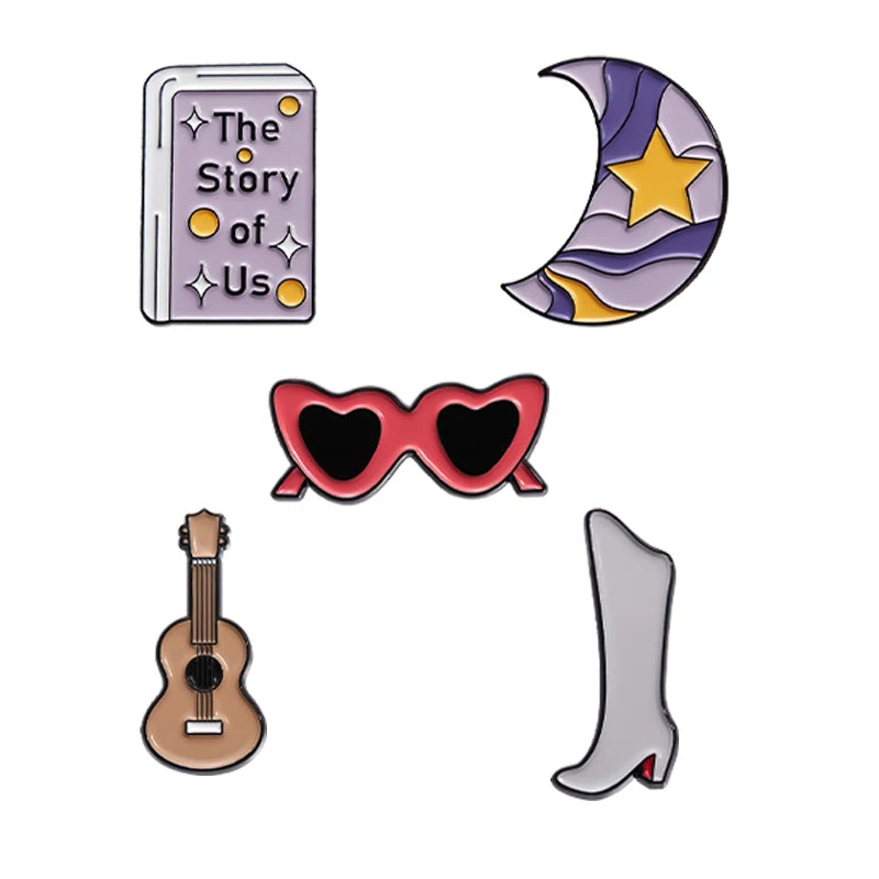 Pop Singer-Inspired Enamel Pin Sets – Aesthetic Enamel Brooches, Lyrics & Outfits | Cute Collectible Accessories for Bags, Jackets & Lanyards - élise & madelyn